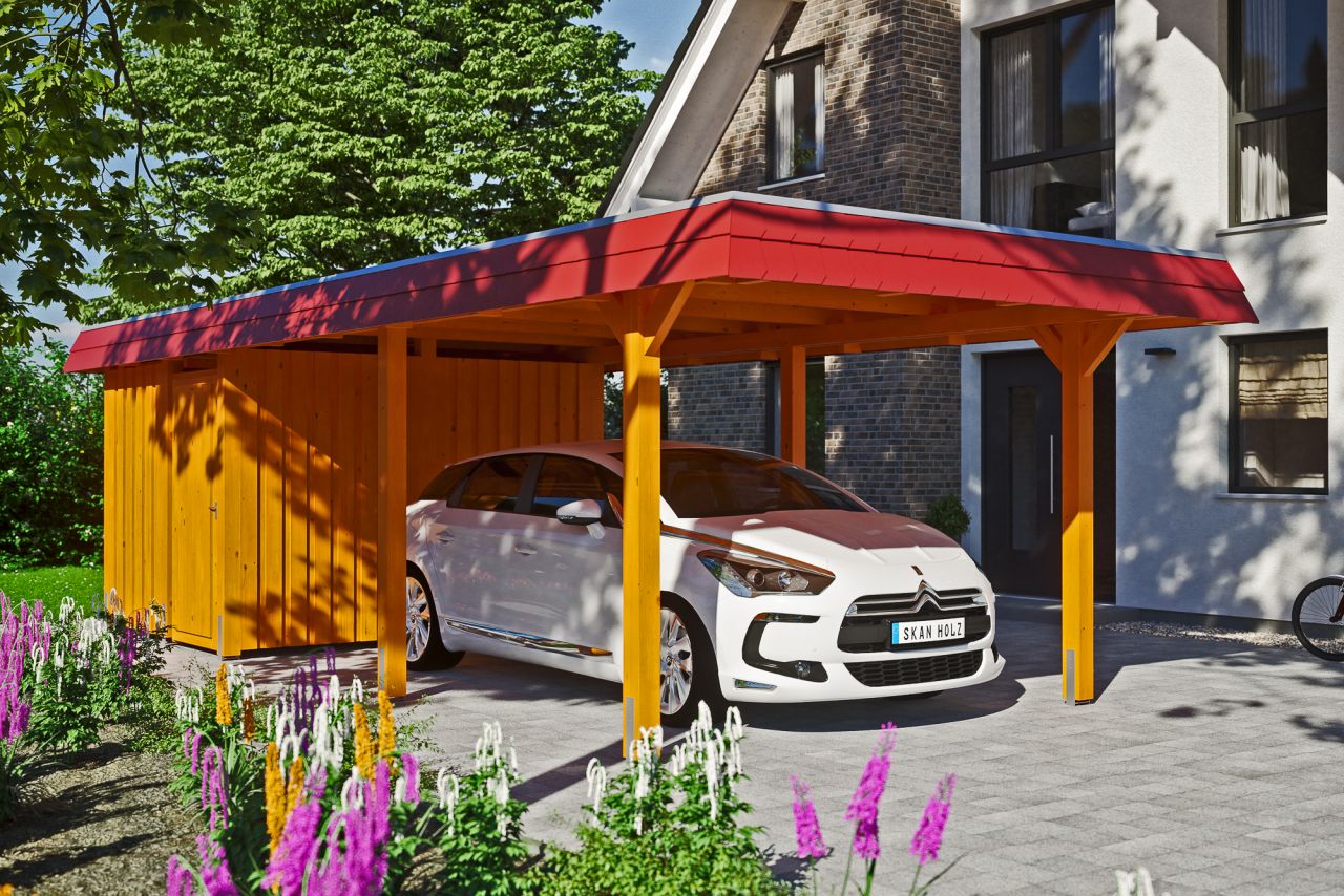 SkanHolz SKAN HOLZ Carport Wendland mit Abstellraum 362 x 870 cm mit Aluminiumdach GLO784205320