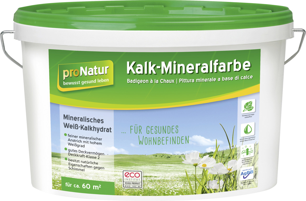 Pronatur Kalk-Mineralfarbe 10 L weiß GLO765054016