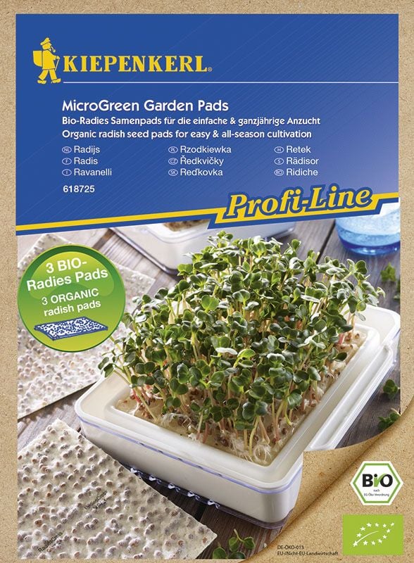 Kiepenkerl Nachfüllpads für Micro Green Garden BIO Radieschen Raphanus sativus, Inhalt: 3 Stück GLO693108071