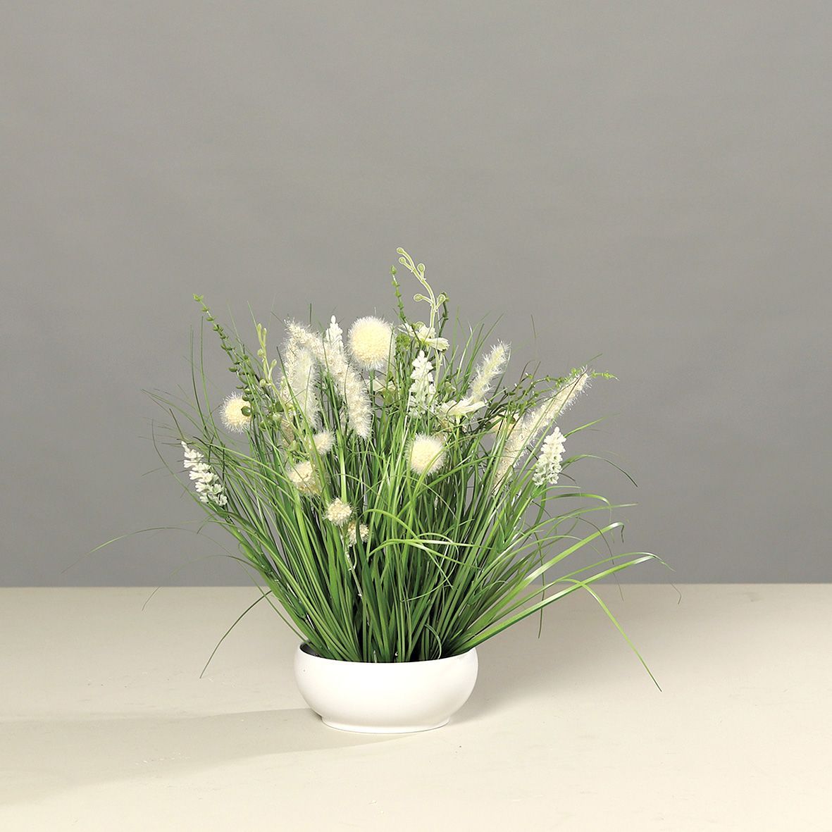 DPI künstliche Wiesenblumen in Kunststoffschale creme 40 cm GLO660754800