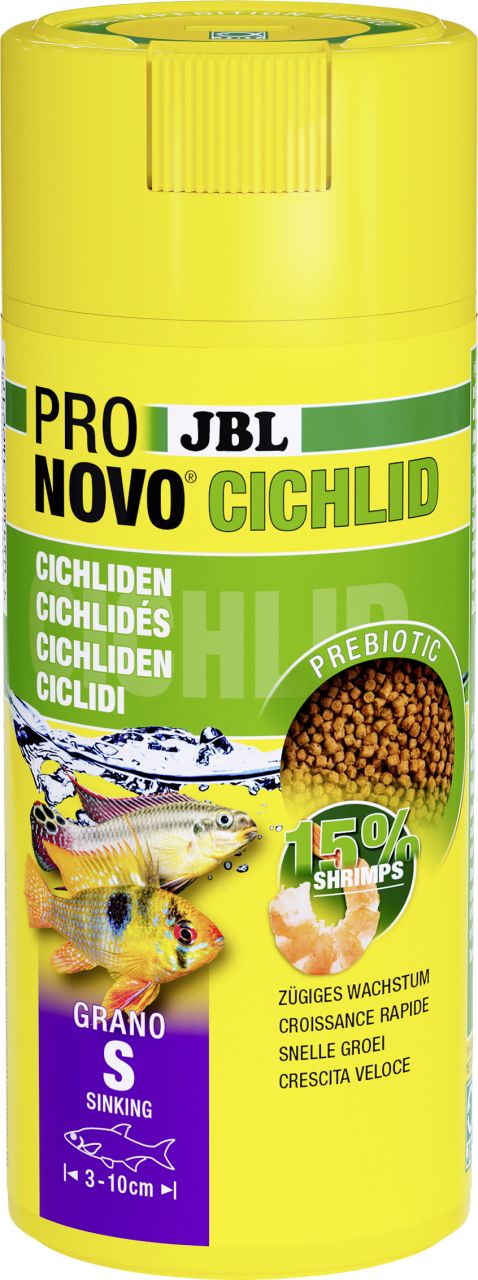JBL Aquaristik JBL Fischfutter Pronovo Cichlid Grano S Fischfuttergranulat 250 ml GLO629501305
