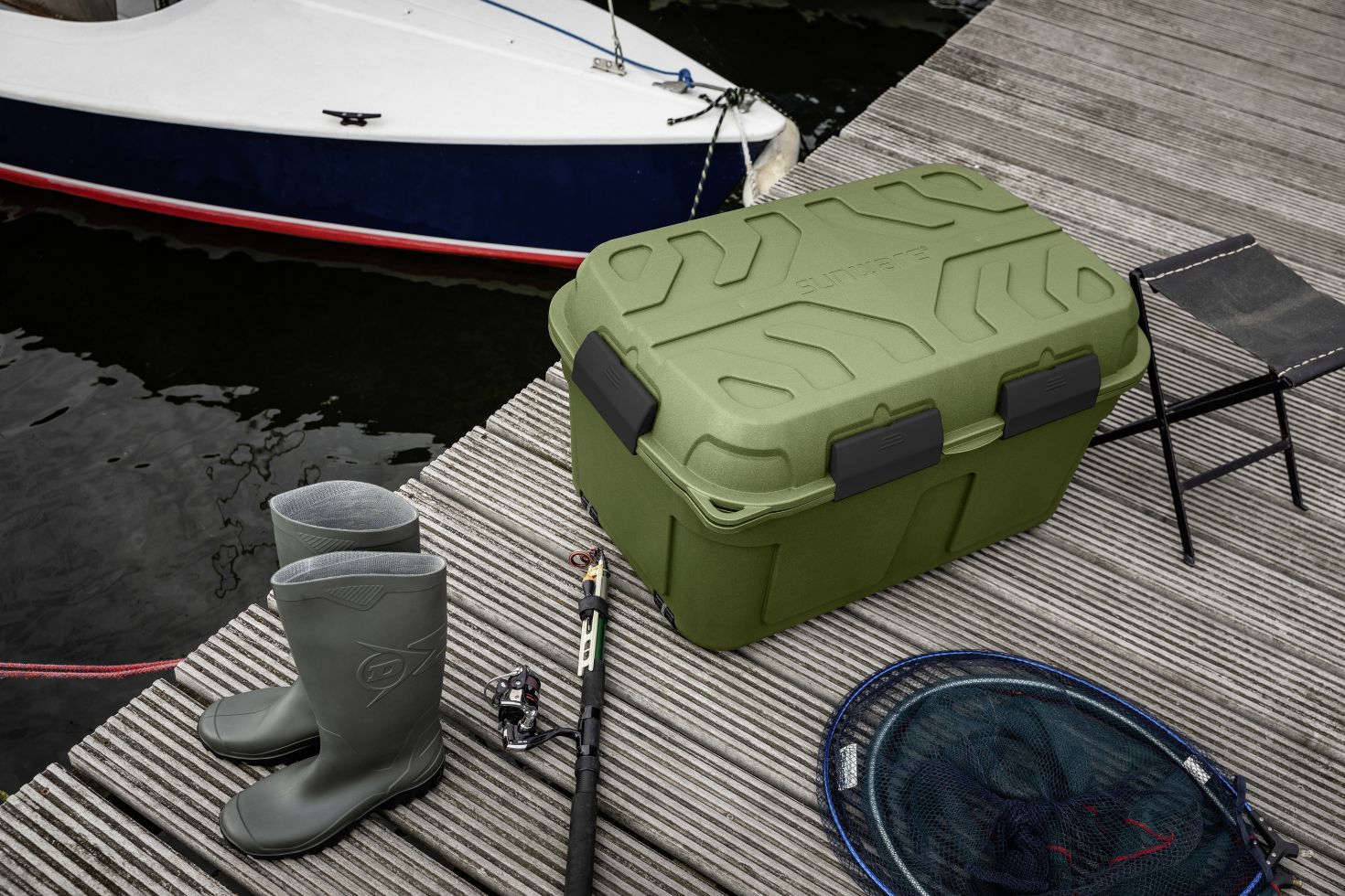 Sunware Aufbewahrungsbox Q-Line wasserdicht 130 L grün/anthrazit kaufen ...