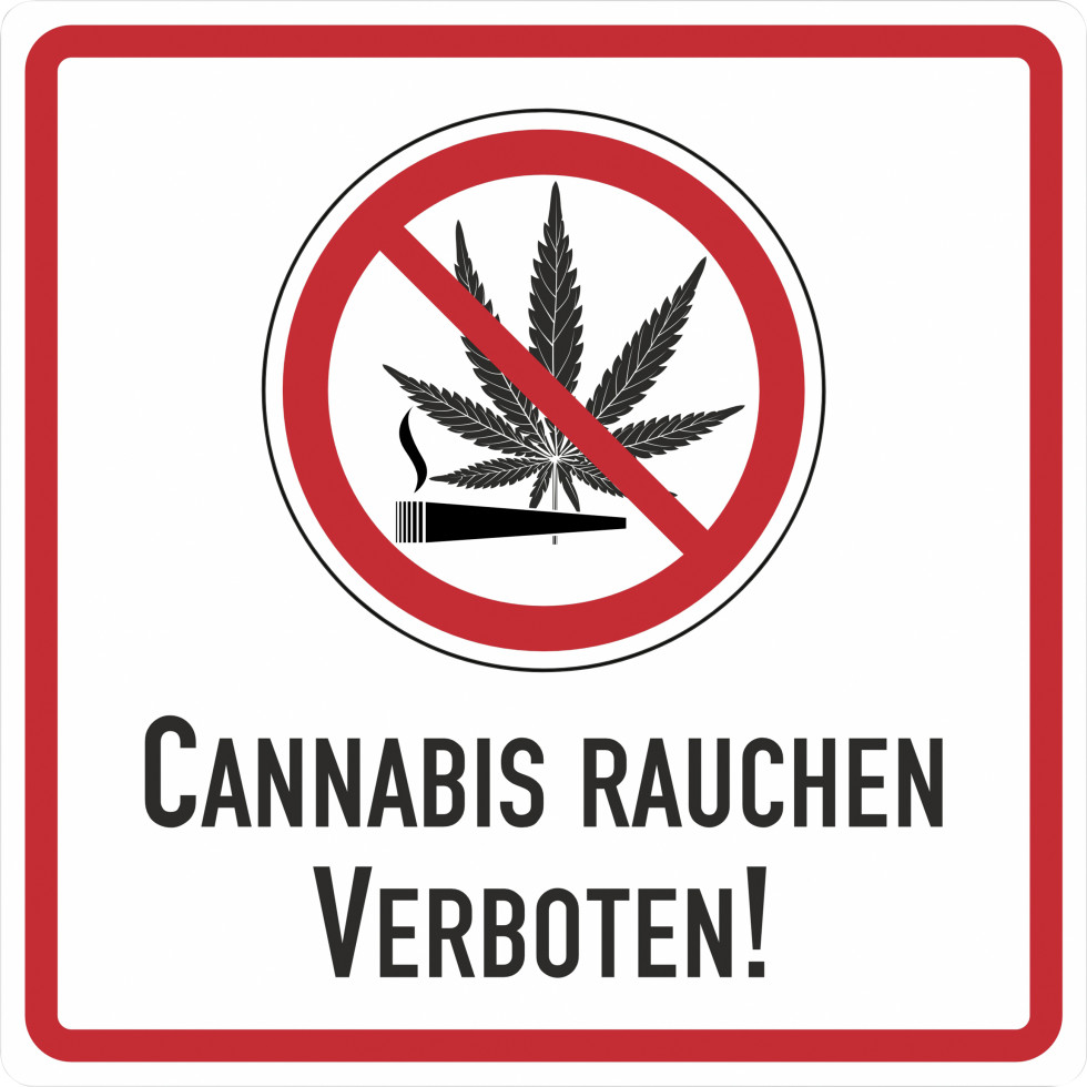 Hermann Schütz Hart-PVC-Schild Cannabis rauchen verboten!