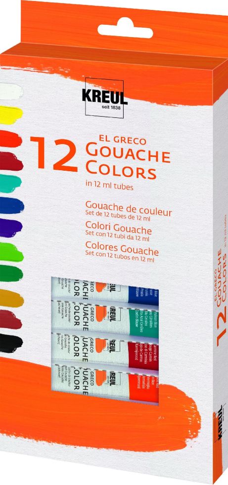 Kreul el Greco Gouachefarben Tuben Set 12 x 12 ml