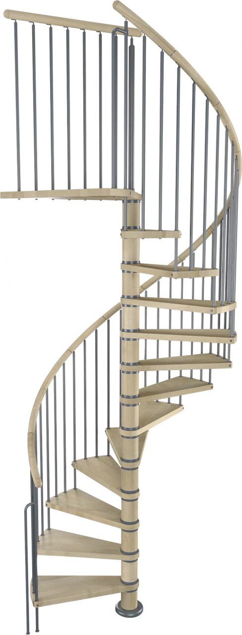 Dolle Spindeltreppe Winnipeg Buche geölt Ø 140 cm Metallteile grau GLO781602892