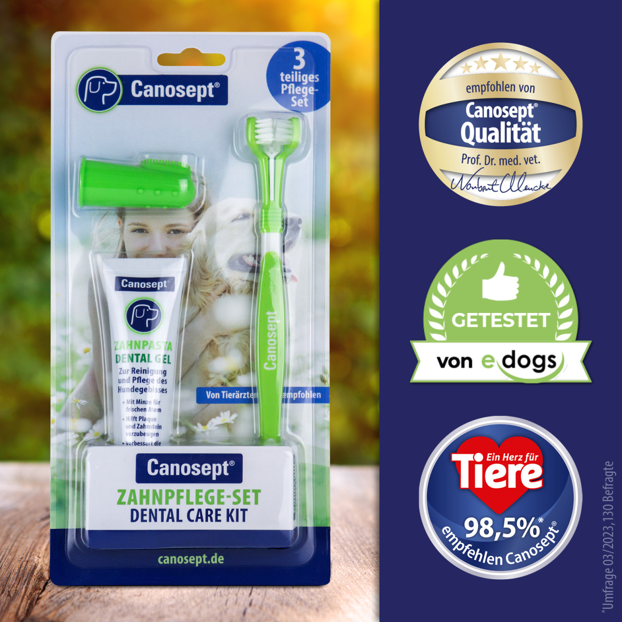 Canosept Zahnpflege-Set für Hunde 3-teilig GLO689312738