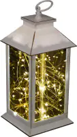 TrendLine LED Laterne weiß 34 x 14 cm warmweiß-bunt Außen mit Timer
