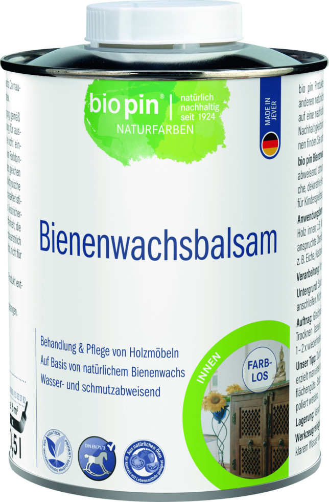 Biopin Naturfarben Bienenwachslasur 250 ml farblos GFM14398943c