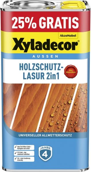 Xyladecor Holzschutzlasur 2in1 4+1L gratis nussbaum Aktionsgebinde 25% Gratis! - Bild 1 von 1