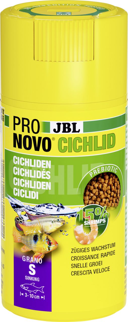 JBL Aquaristik JBL Fischfutter Pronovo Cichlid Grano S Fischfuttergranulat 100 ml GLO629501304