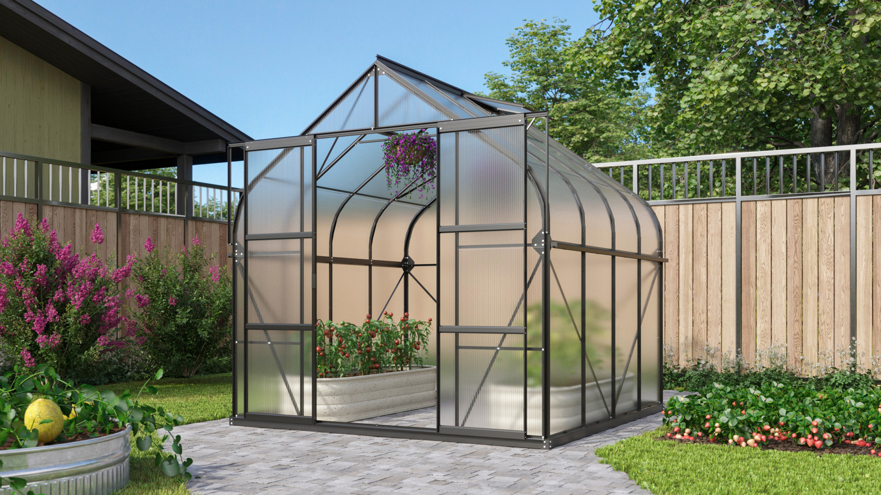Vitavia Gewächshaus Dione 6700 schwarz 2,64 x 2,58 x 2,55 m
