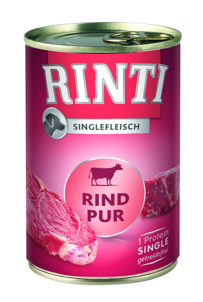 Rinti Singlefleisch Hundenassfutter Adult getreidefrei 400 g Rind