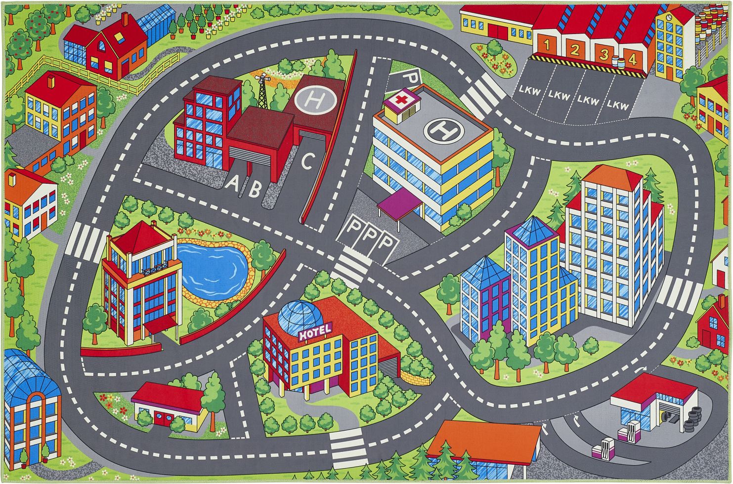 Andiamo Kinderteppich Straßenteppich 100 x 150 cm