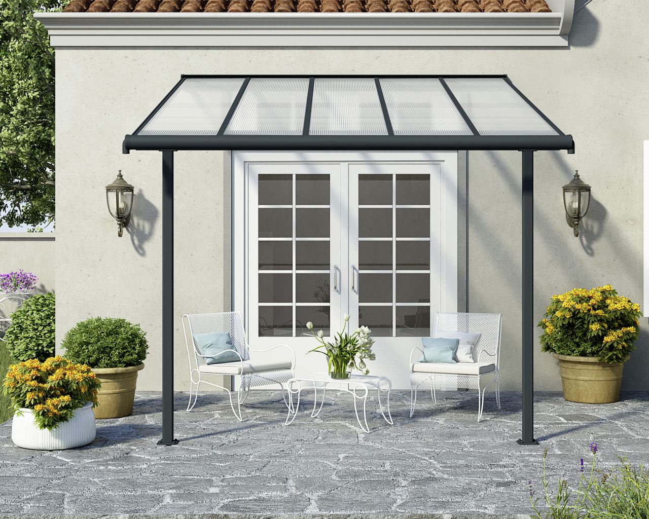 Grau Terrassendach Palram - Canopia "Sierra Alu Terrassenüberdachung", B:314cm T:295cm, Aluminium, Polycarbonat (Pc), Terrassenüberdachungen, Einf... - Image 3