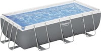 Bestway Power Steel Frame Pool Set mit Filterpumpe 404 x 201 x 100 cm, grau, eckig