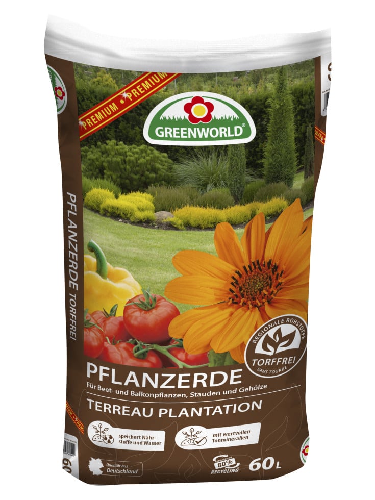 Greenworld Premium Pflanzerde torffrei 60 L kaufen Globus Baumarkt