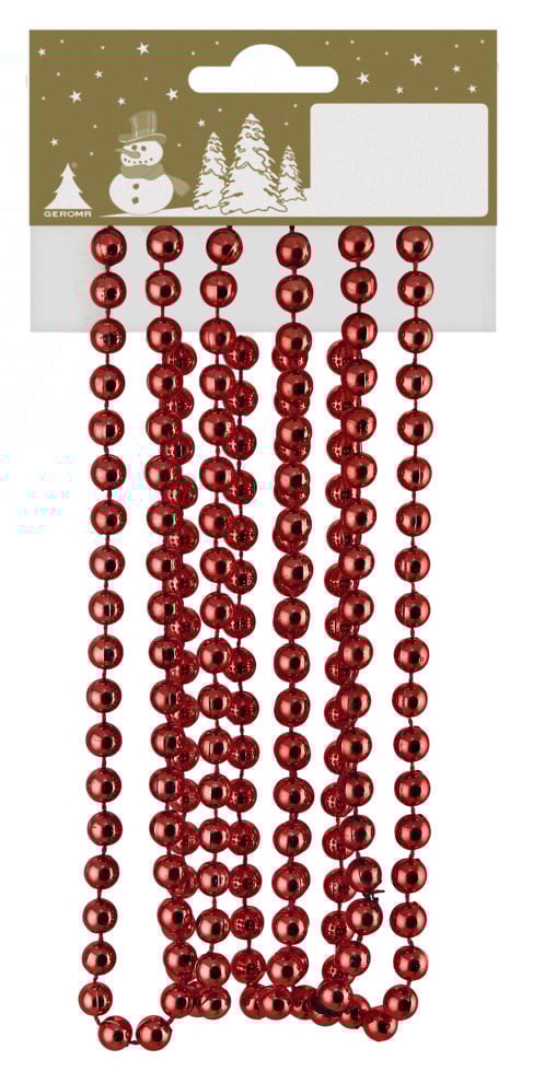 Perlenkette aus Kunststoff 180 cm rot