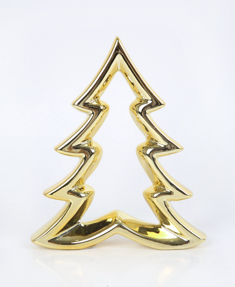 TrendLine Dekobaum Keramik 16 x 3 x 19,5 cm gold