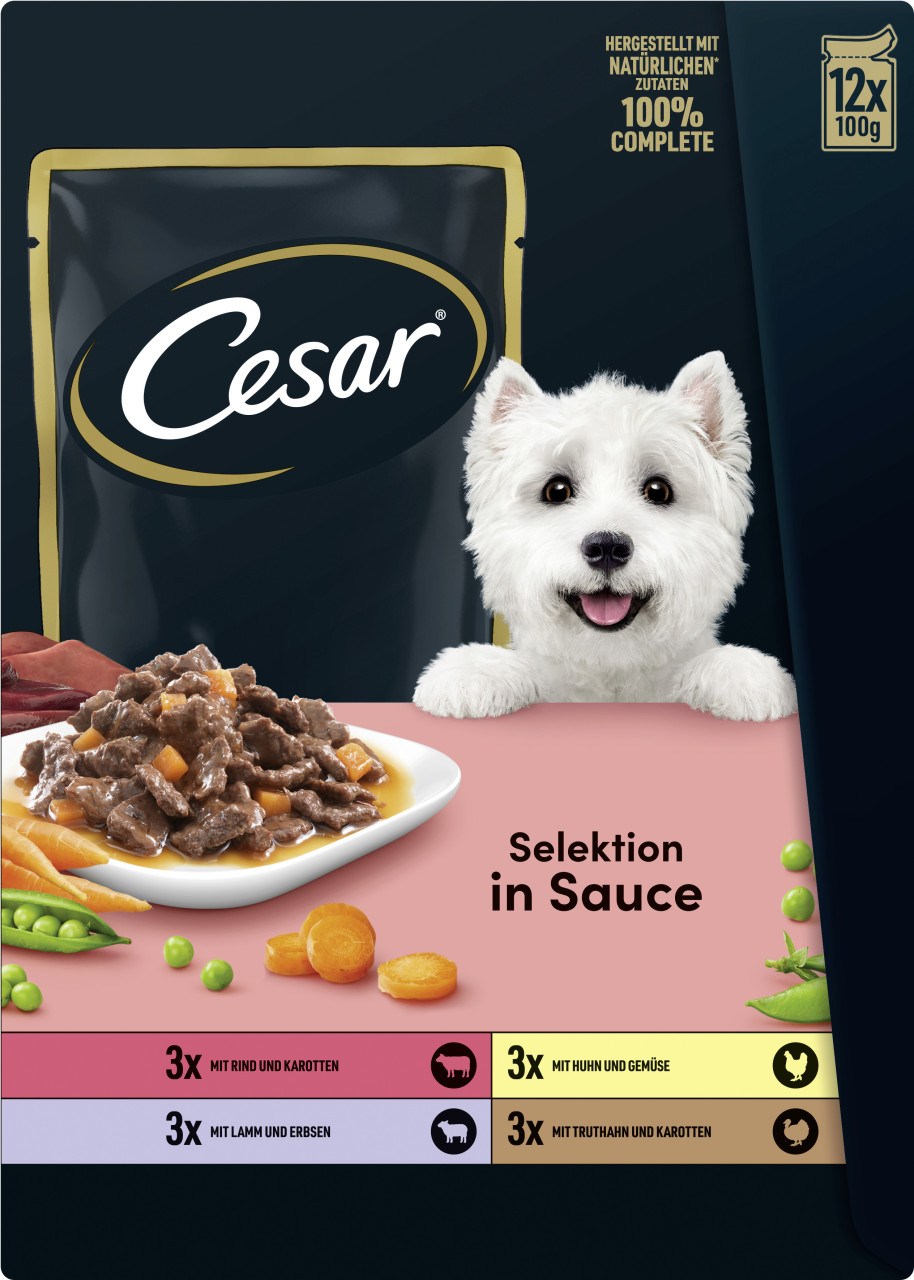 Cesar Hundenassfutter Adut 12 x 100 g in Sauce mit Fleisch GFM4756ea194