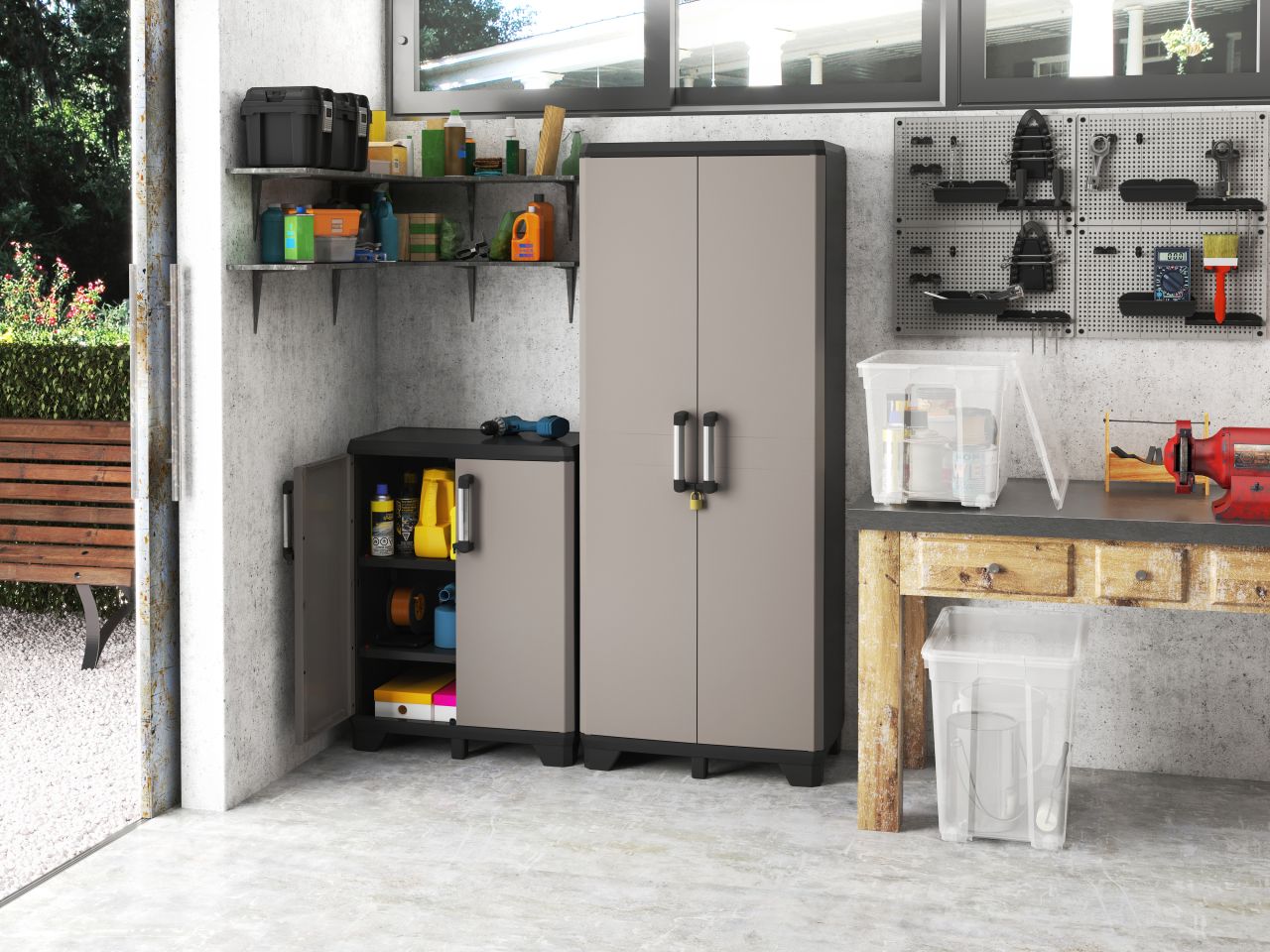 Keter Kunststoffschrank Pro niedrig 68 x 39 x 90 cm Gartenschrank - Bild 7 von 7