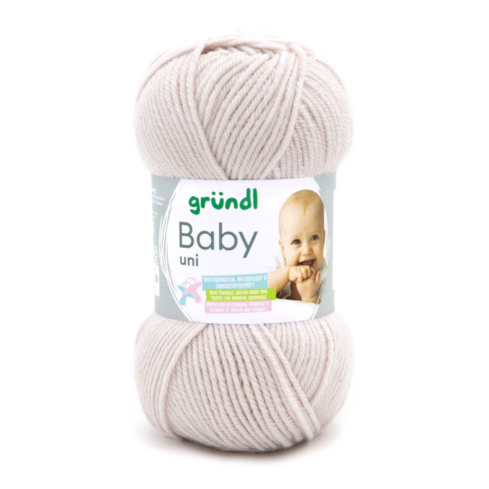 Gründl Wolle Baby uni 50 g ecru