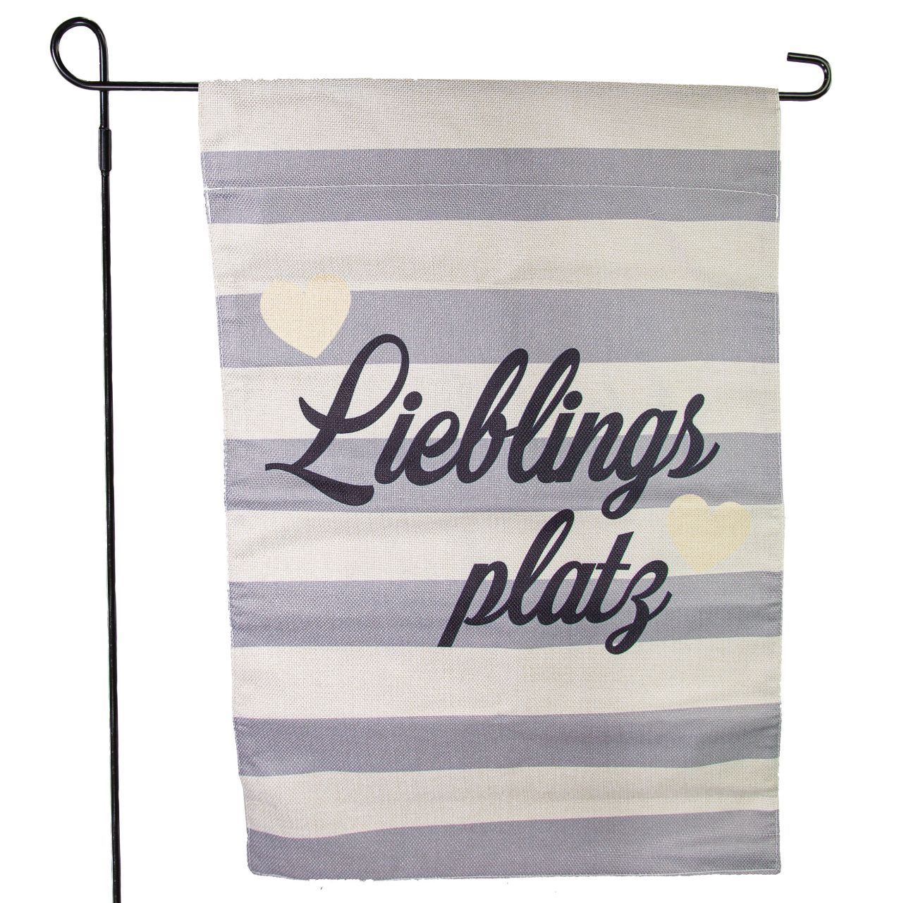 Riffelmacher Gartenfahne mit Stab Lieblingsplatz 32 x 45/90 cm