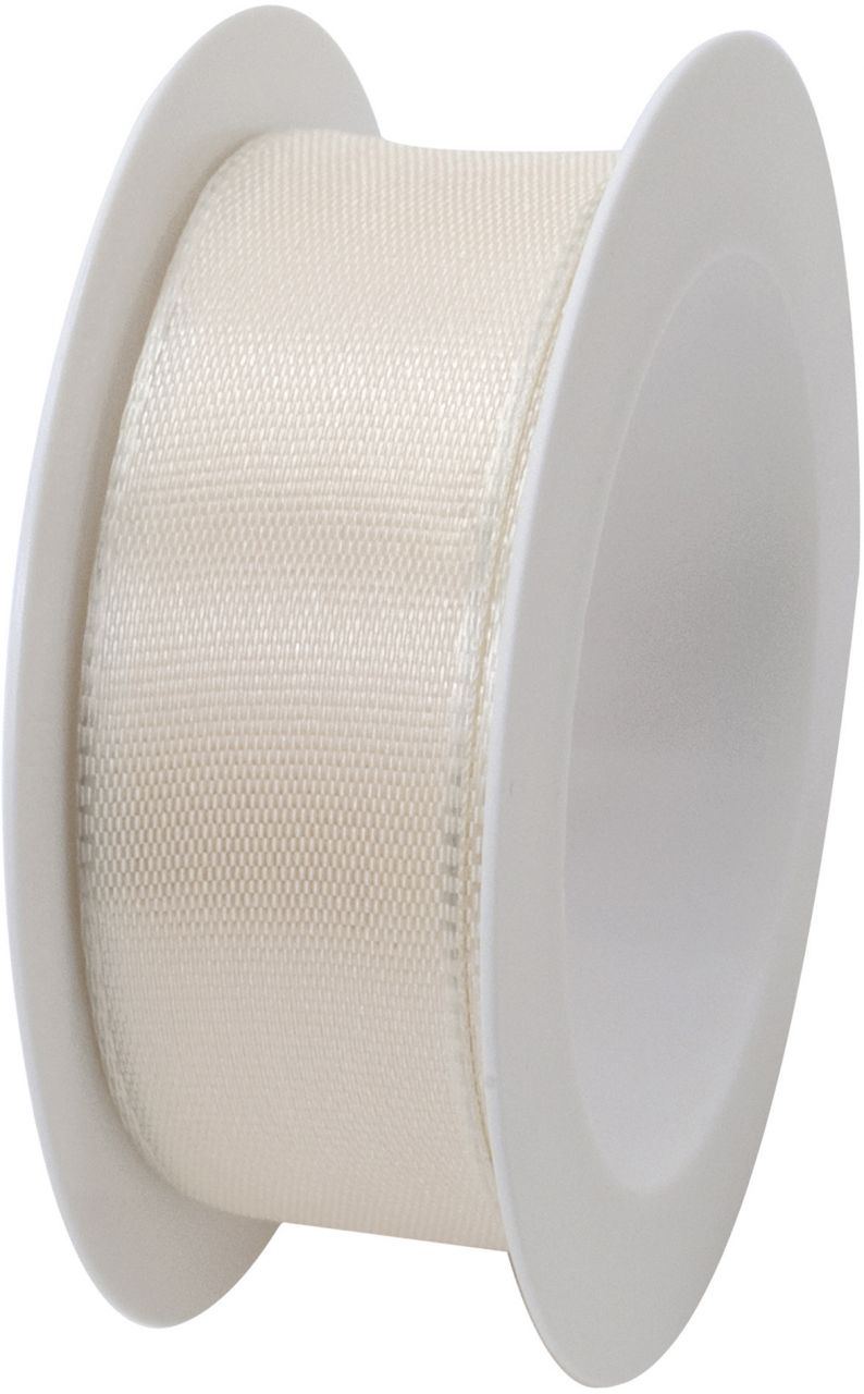 Braun & Company Band mit Draht creme 25 mm x 2,5 m