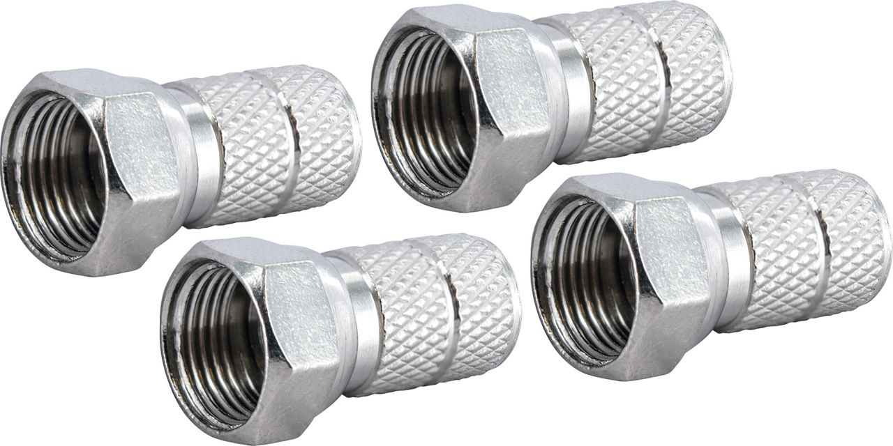 Schwaiger F-Aufdrehstecker 4er-Set (Ø 6,5 mm)