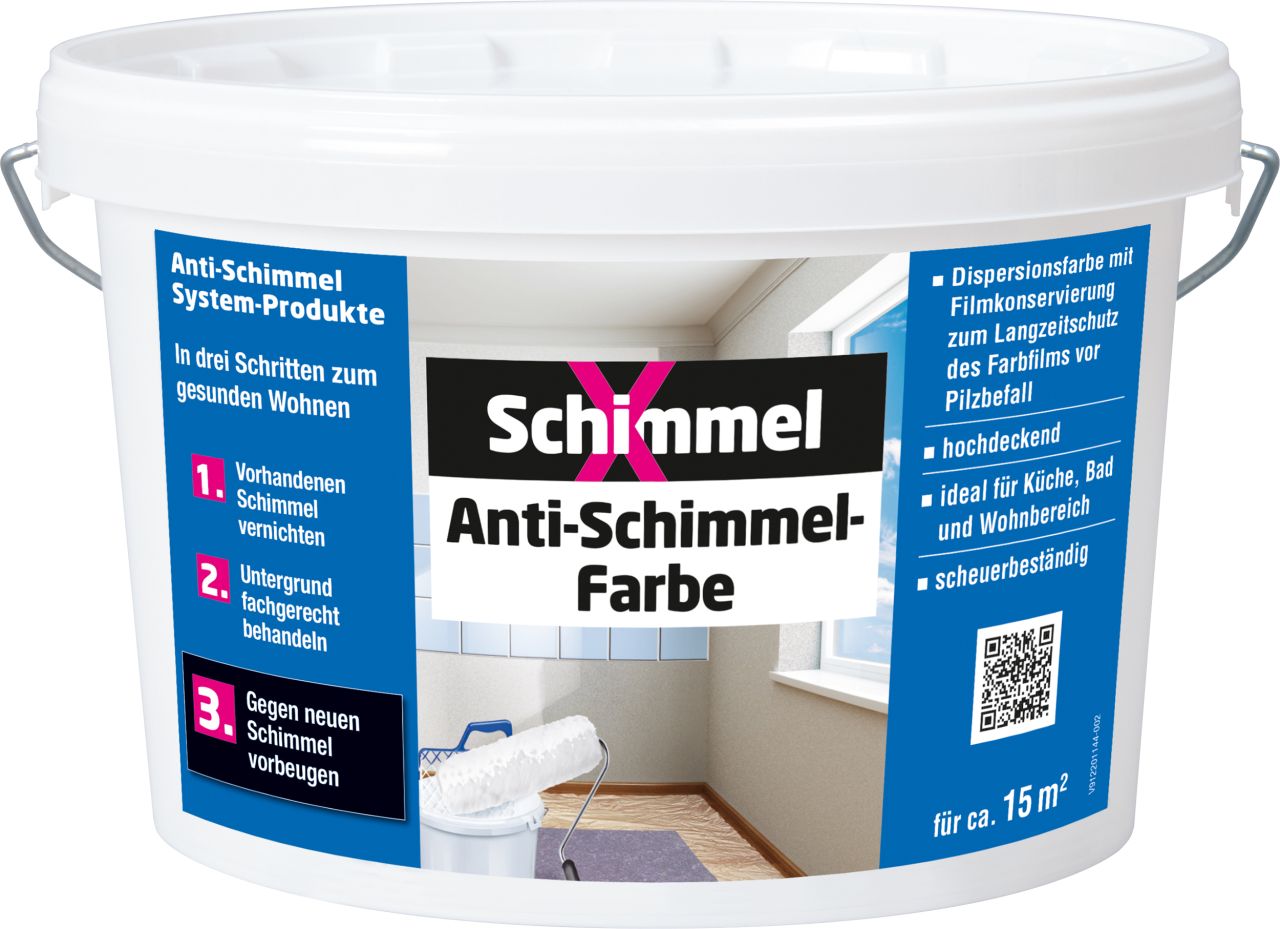 Schimmel X Anti-Schimmel-Farbe 2,5 L weiß GLO765050014