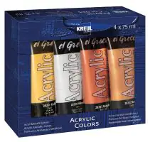 Kreul el Greco Acrylic 75 ml 4er Set Metallic Colors