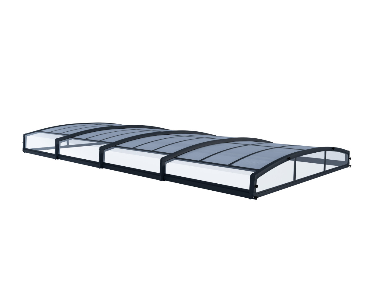 Canopia Poolüberdachung Majorca, 8,74 x 4,7 m, grau Aluminiumrahmen mit Polycarbonatplatten
