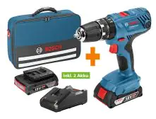 Bosch Professional Akku-Schlagbohrschrauber GSB 18V-21 2 Ah inkl. 2x Akku