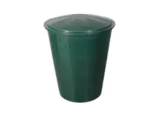 Regentonne rund mit Deckel und Hahn 300 L grün