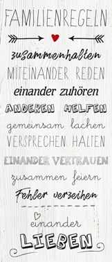Weitere Deco-Canvas Bild - Familienregeln 30 x 70 cm GLO769550119