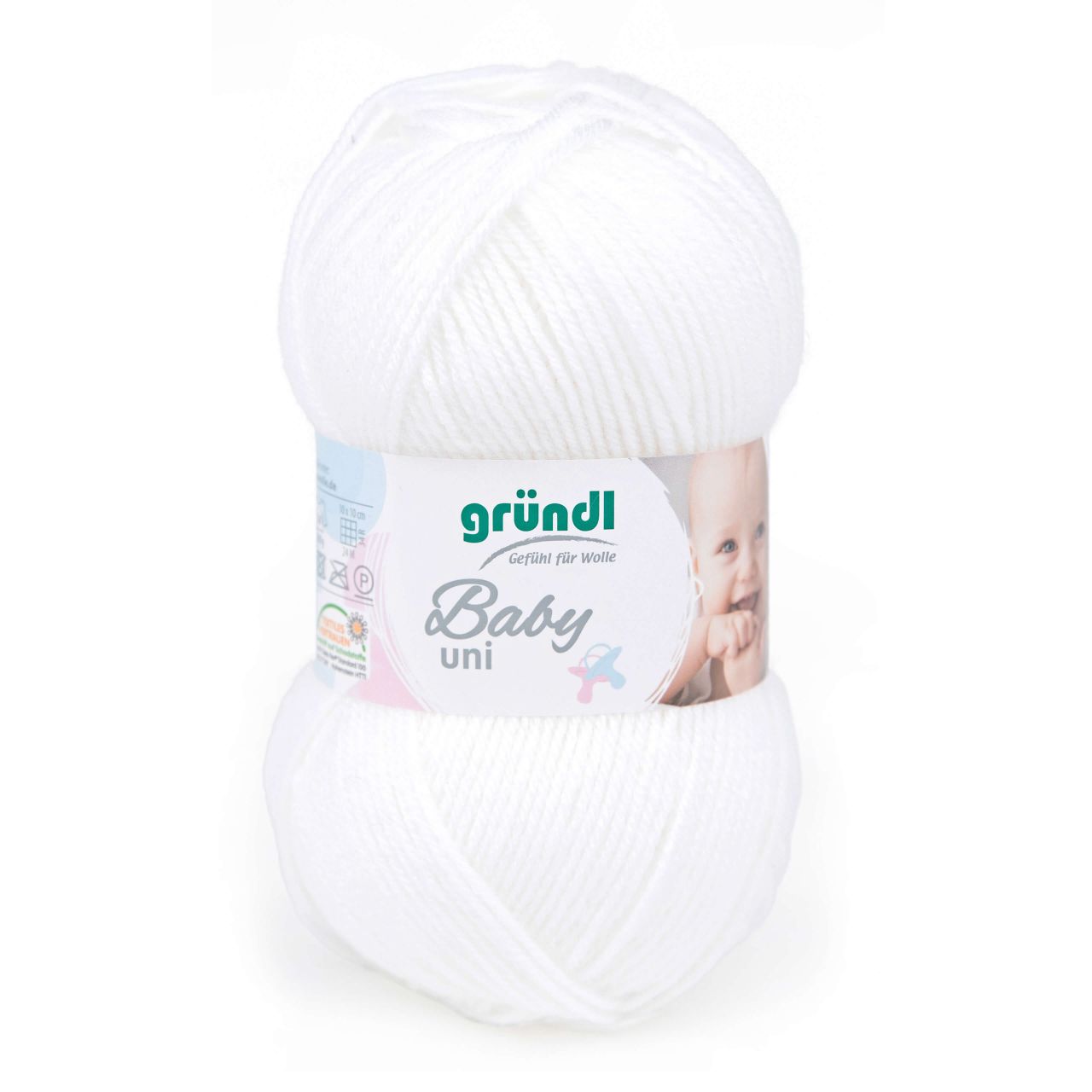 Gründl Wolle Baby uni 50 g weiß