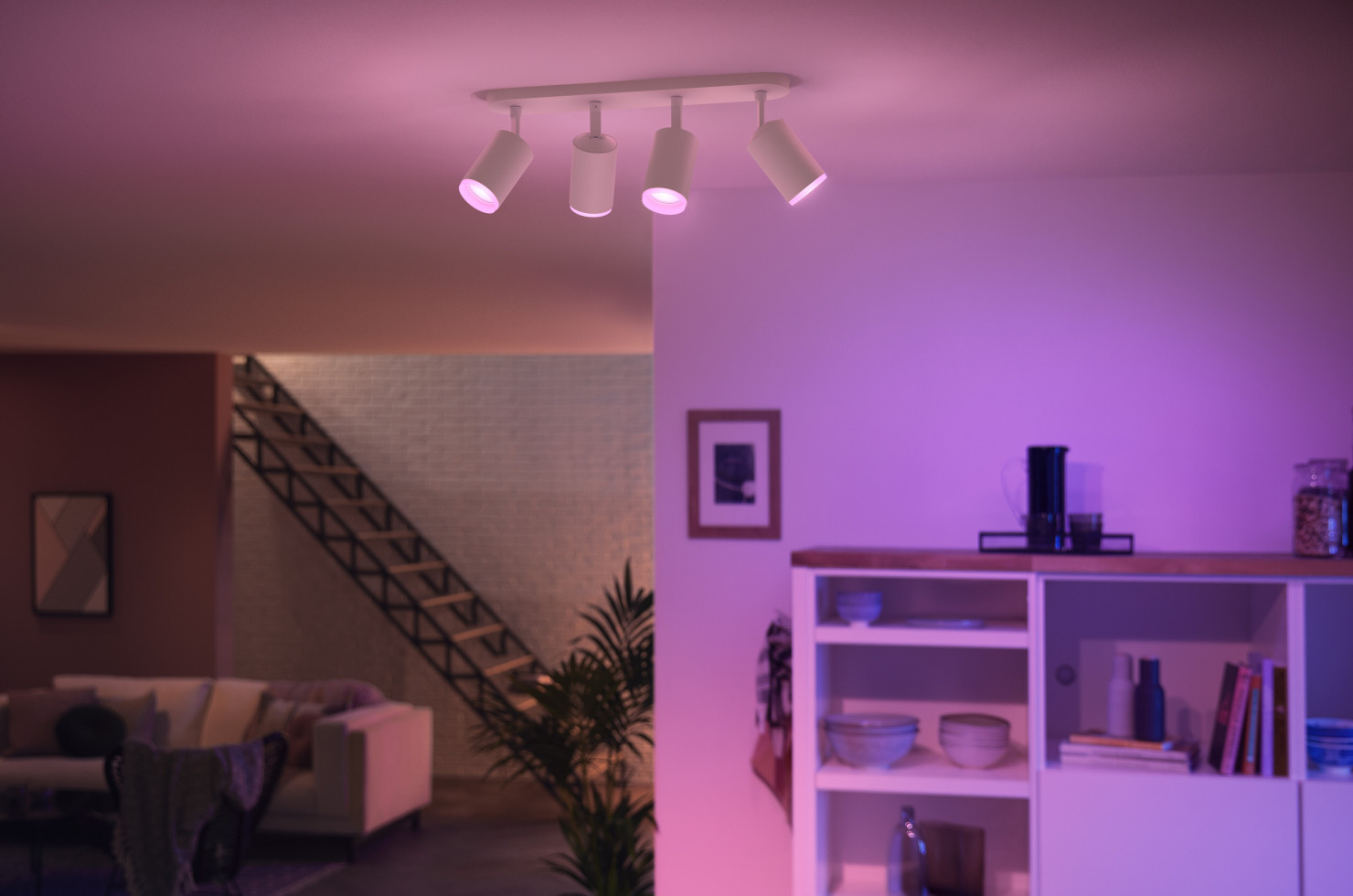 Philips hue led deckenleuchte 4er spot fugato 20 6 x 14 45 cm wei 