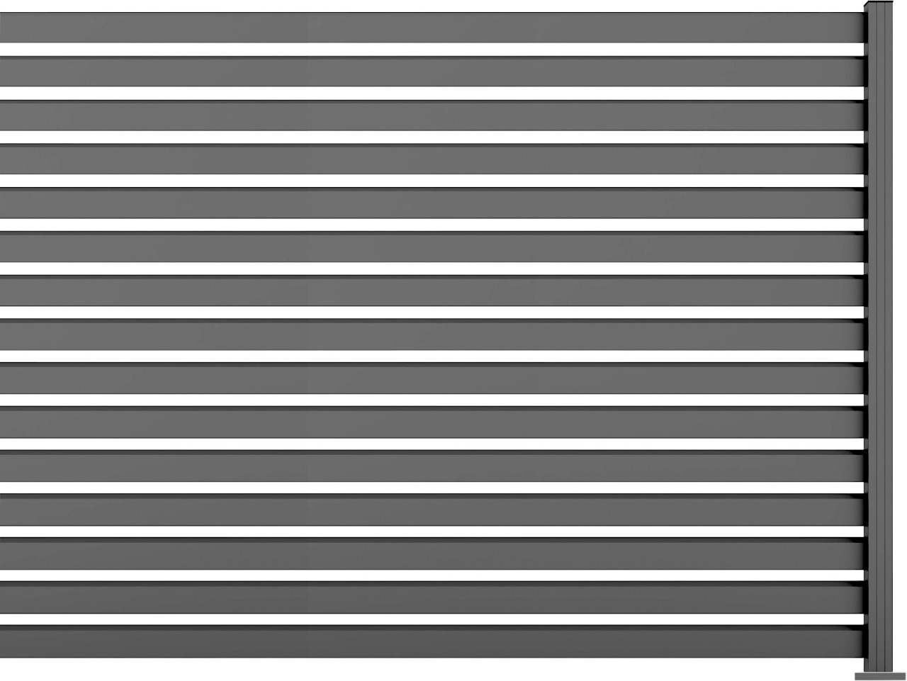 Ambiente Alu-Zaun Erweiterungsset Rhombus MAXI 187 x 244,2 cm grau
