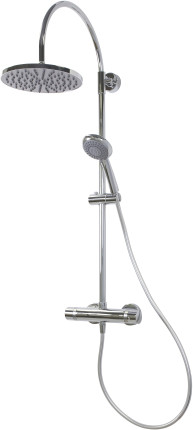 Germany product data sample: Breuer Duschsäule Aquamaxx 200 Thermostat Thermostat, verchromt, Kopfbrause rund
