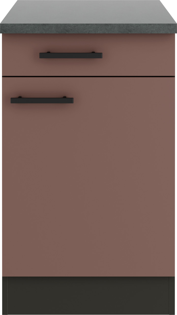 Optifit Unterschrank Nizza 407 rostrot/anthrazit matt 50 cm