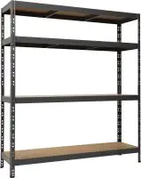 Metallsteckregal XL 180 x 150 x 60 cm 4 Holzböden 1200 kg