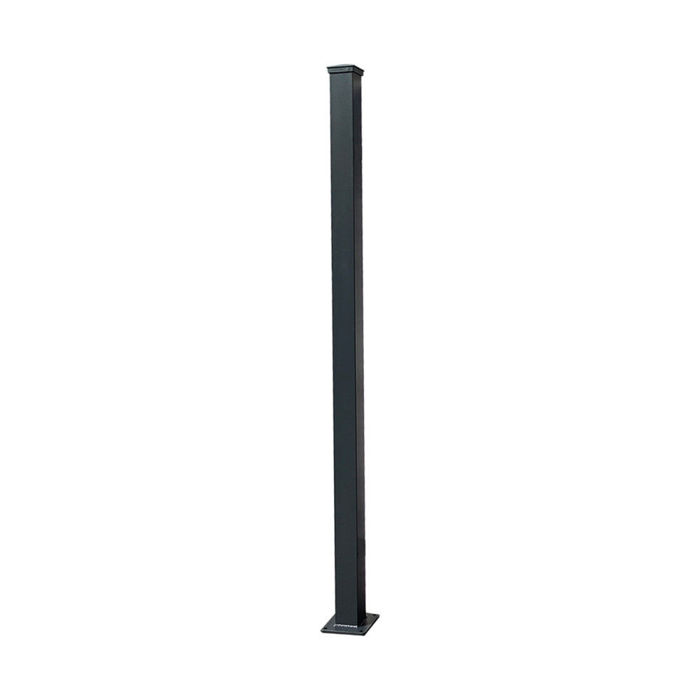 Floraworld Zaunpfosten 190 x 7,6 cm mit Bodenplatte anthrazit