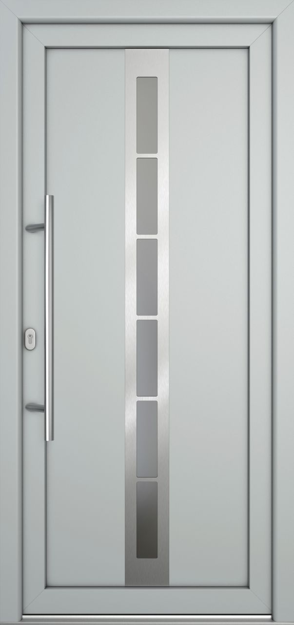 Meeth Haustür Signum Pro PVC Modell 38 108 x 208 cm DIN Links weiß/lichtgrau