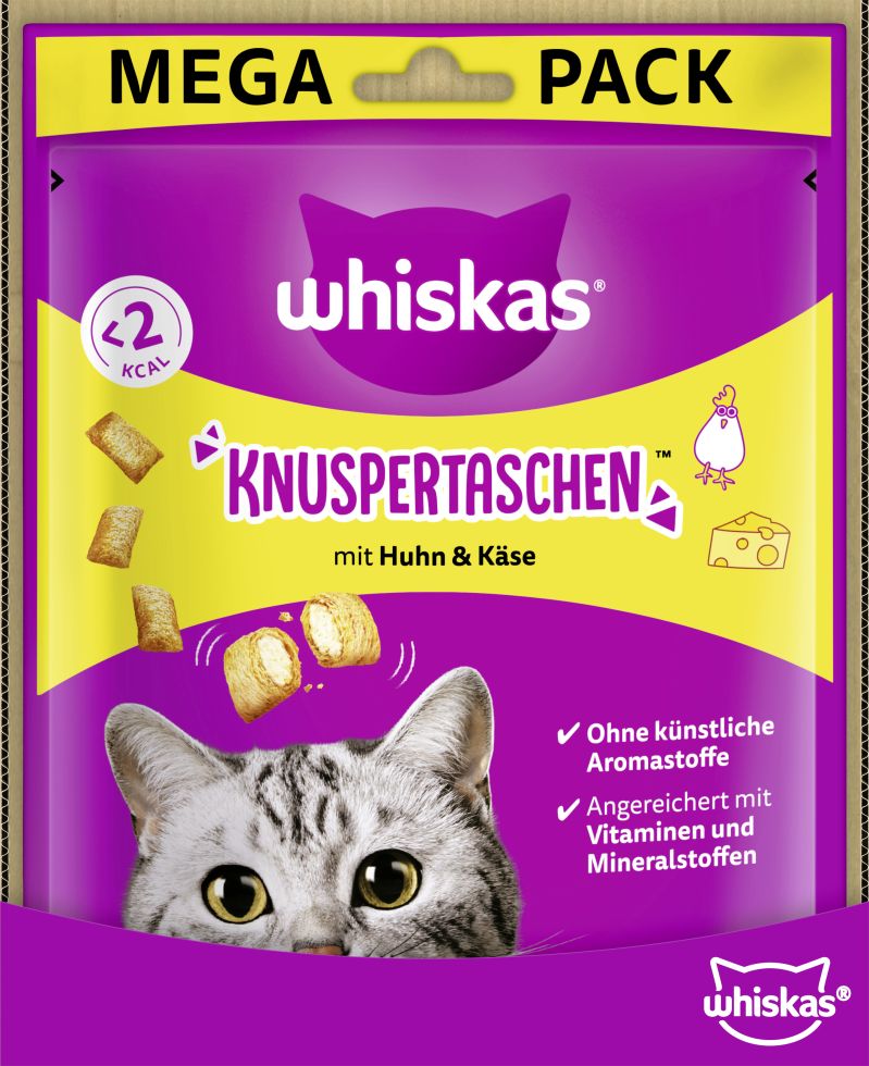 Whiskas Katzensnack Knuspertaschen mit Huhn und Käse 180 g GLO629205734
