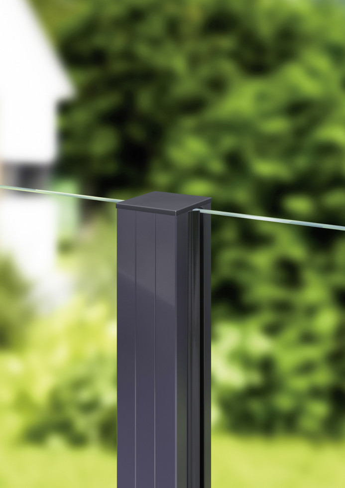 Aluminium-Pfosten 127 cm, 68 x 68 mm, anthrazitgrau RAL 7016