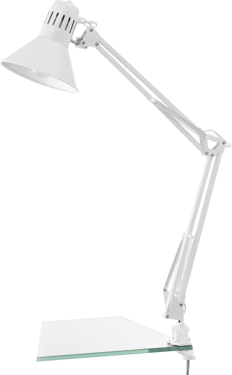 Eglo Klemm-Tischleuchte Firmo weiß glänzend 73 cm E27