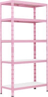 Schwerlastregal Stahl 180 x 90 x 40 cm 5 Holzböden 600 kg rosa