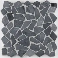 Mosaikfliese Marmor Bruch 30 x 30 cm schwarz