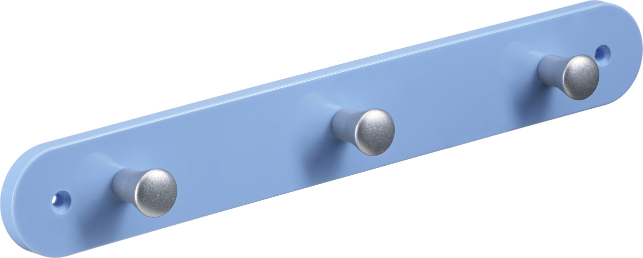 Hettich Garderobenleiste 3 Haken 28,0 x 4,0 x 0,8 cm hellblau GLO763144790