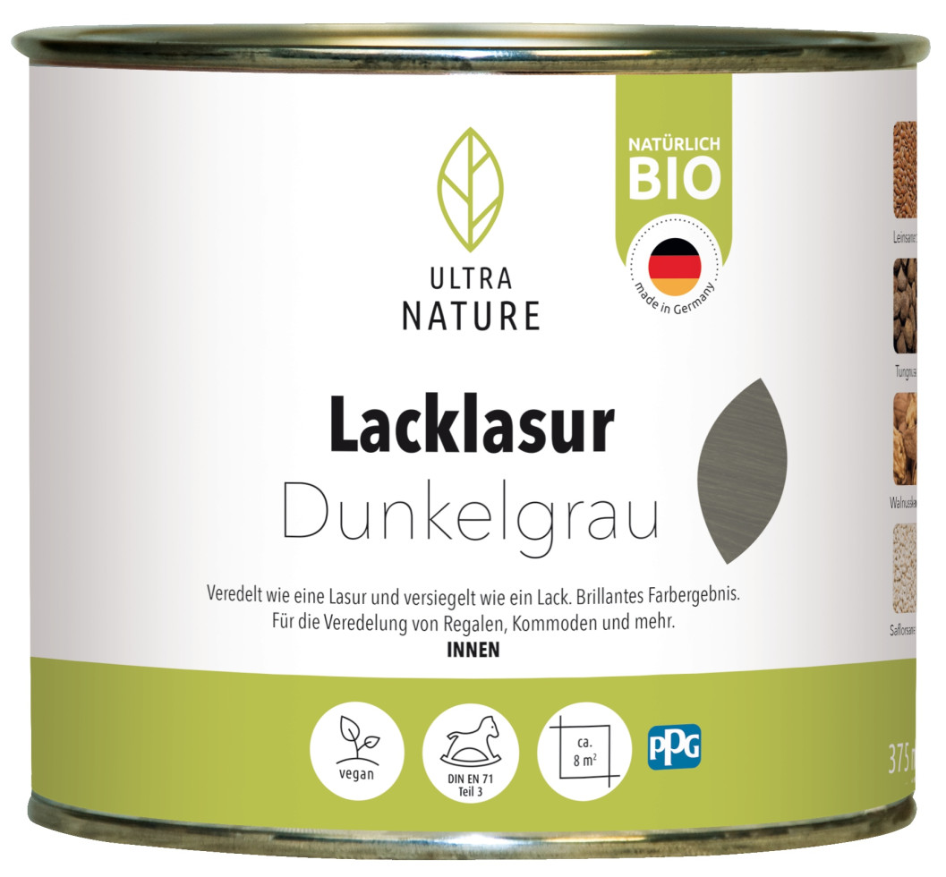 Ultra Nature Lacklasur 375 ml dunkelgrau