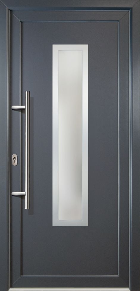 Meeth Haustür Signum PVC Modell 32 98 x 208 cm, DIN links, weiß/titan